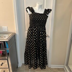 Grace Karin brand. Size XL dress. Black and gold dress. Polka dot dress.